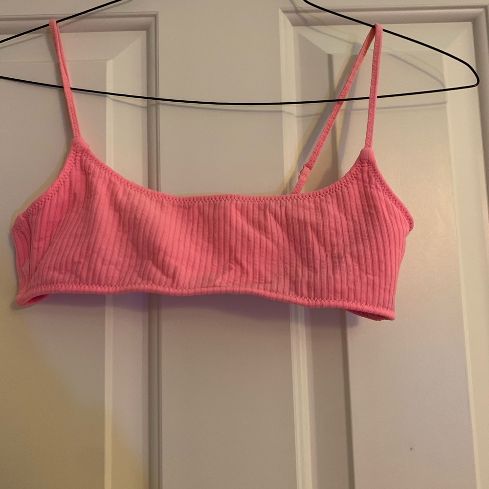 Pink triangl bikini top